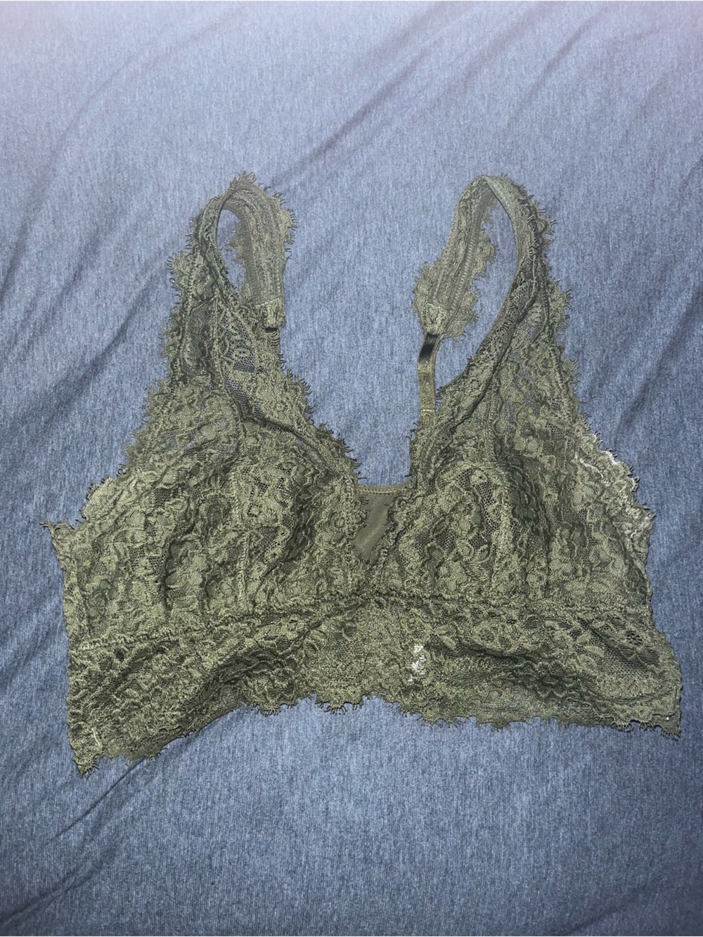 aerie Olive Green Lace Bralette